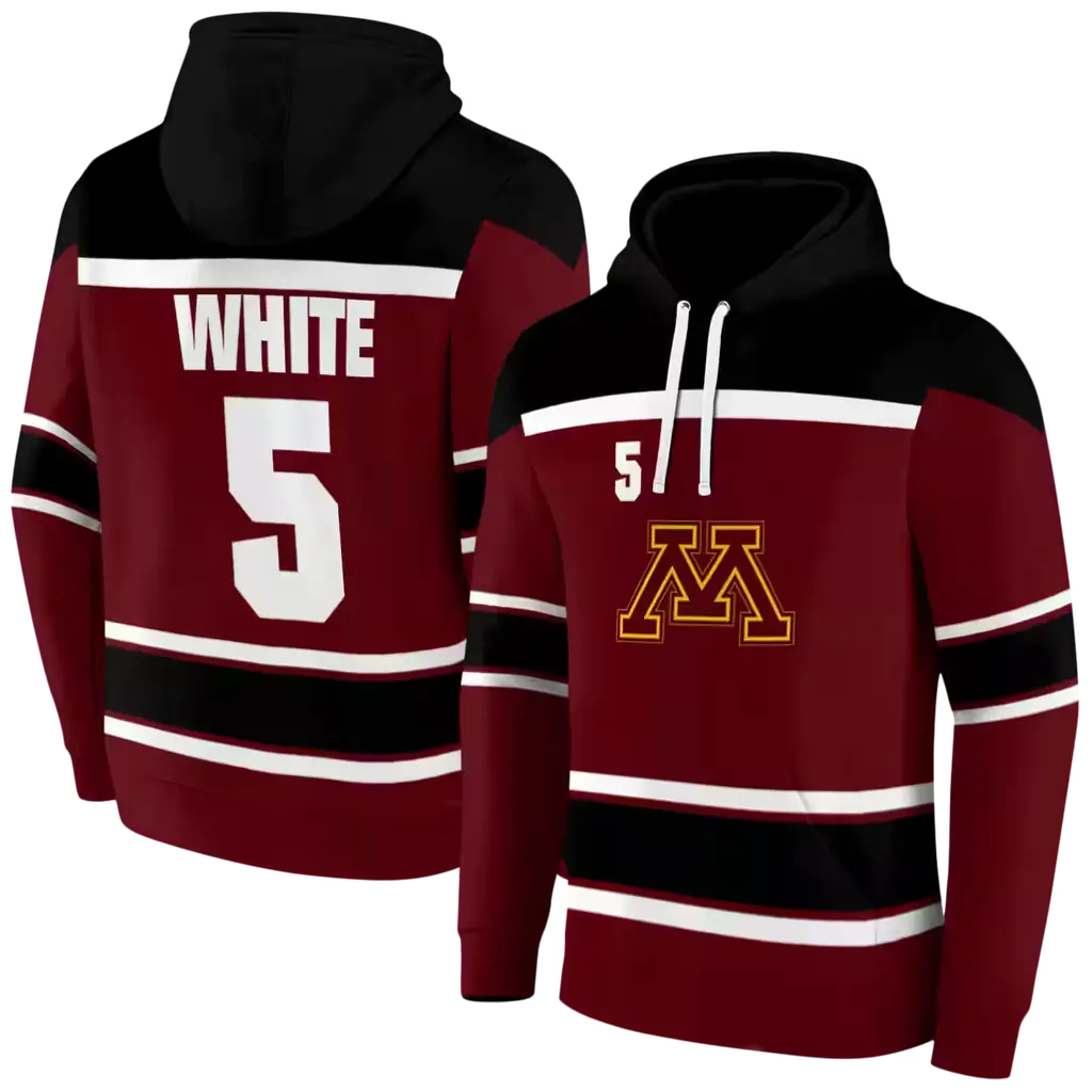 custom minnesota golden gophers striped pattern maroon hoodie fashion forward custom minnesota golden gophers striped pattern maroon hoodie fashion forward