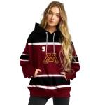 custom minnesota golden gophers striped pattern maroon hoodie best selling