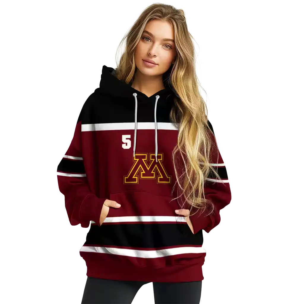 custom minnesota golden gophers striped pattern maroon hoodie high quality custom minnesota golden gophers striped pattern maroon hoodie high quality