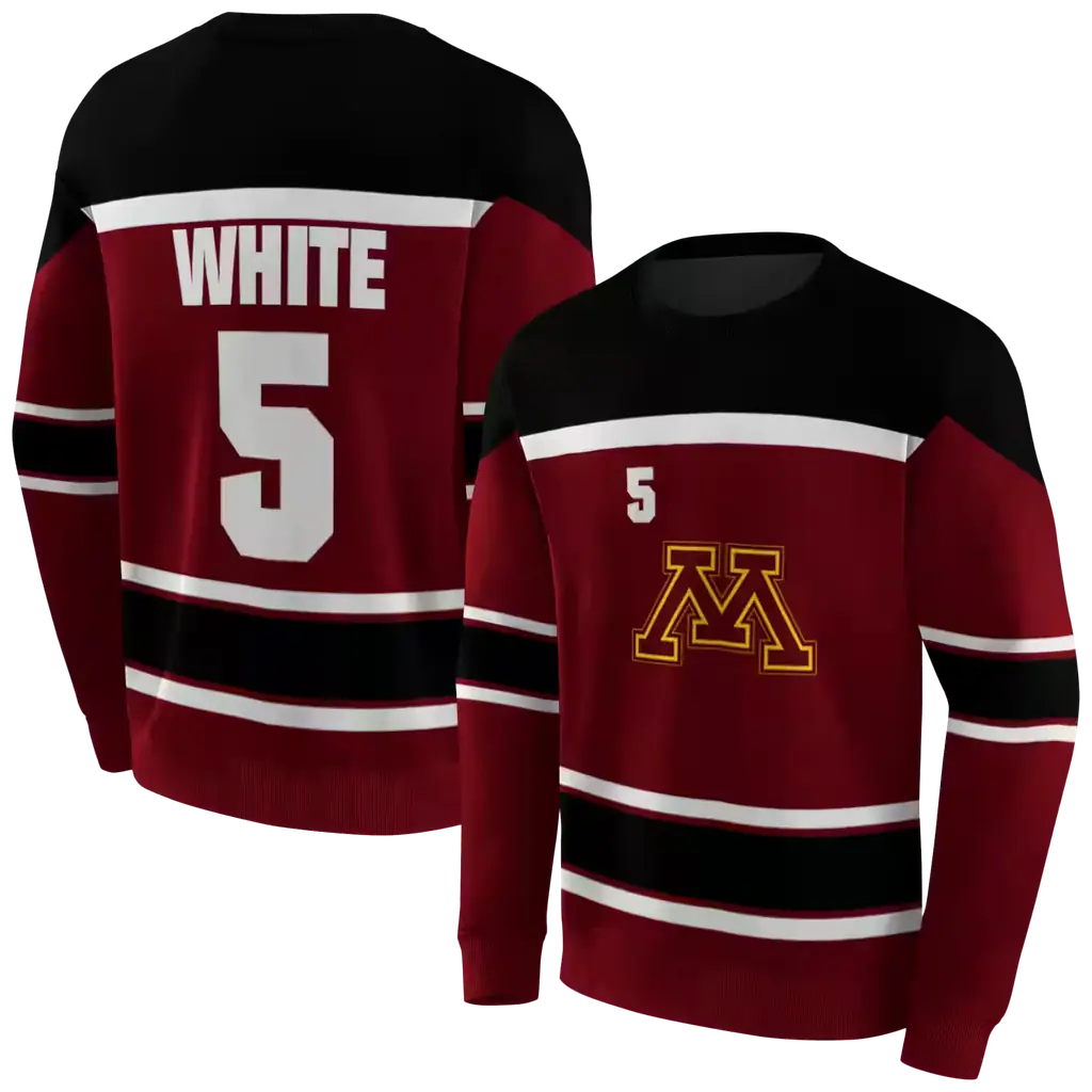 custom minnesota golden gophers striped pattern maroon hoodie premium grade custom minnesota golden gophers striped pattern maroon hoodie premium grade