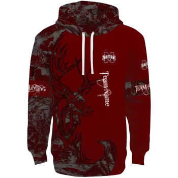 custom mississippi state bulldogs deer silhouette maroon hoodie best selling