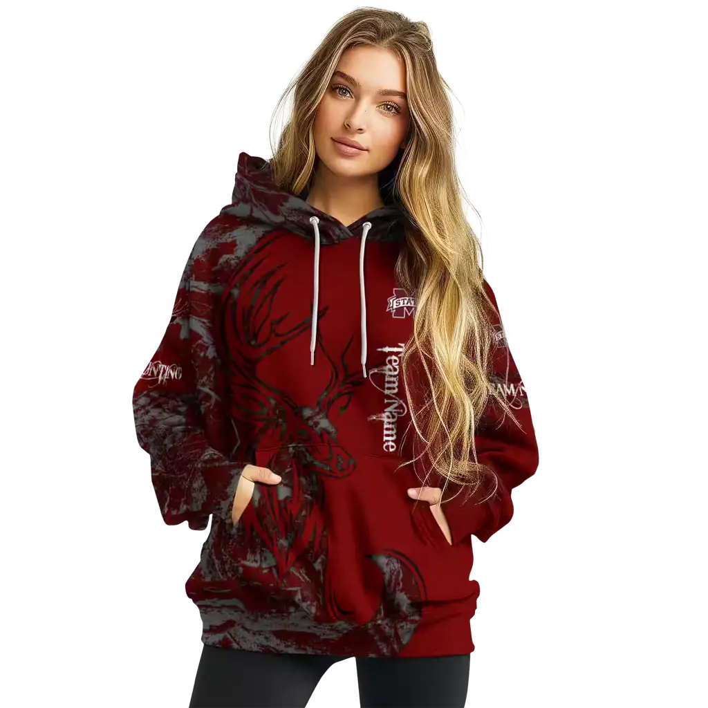 custom mississippi state bulldogs deer silhouette maroon hoodie high quality custom mississippi state bulldogs deer silhouette maroon hoodie high quality
