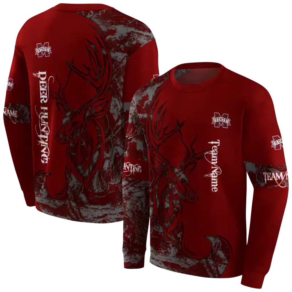 custom mississippi state bulldogs deer silhouette maroon hoodie premium grade custom mississippi state bulldogs deer silhouette maroon hoodie premium grade