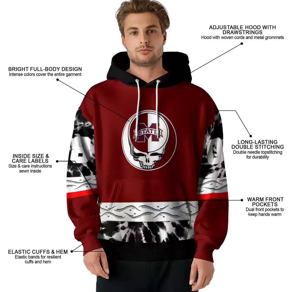 custom mississippi state bulldogs grateful vibes maroon hoodie latest model custom mississippi state bulldogs grateful vibes maroon hoodie latest model