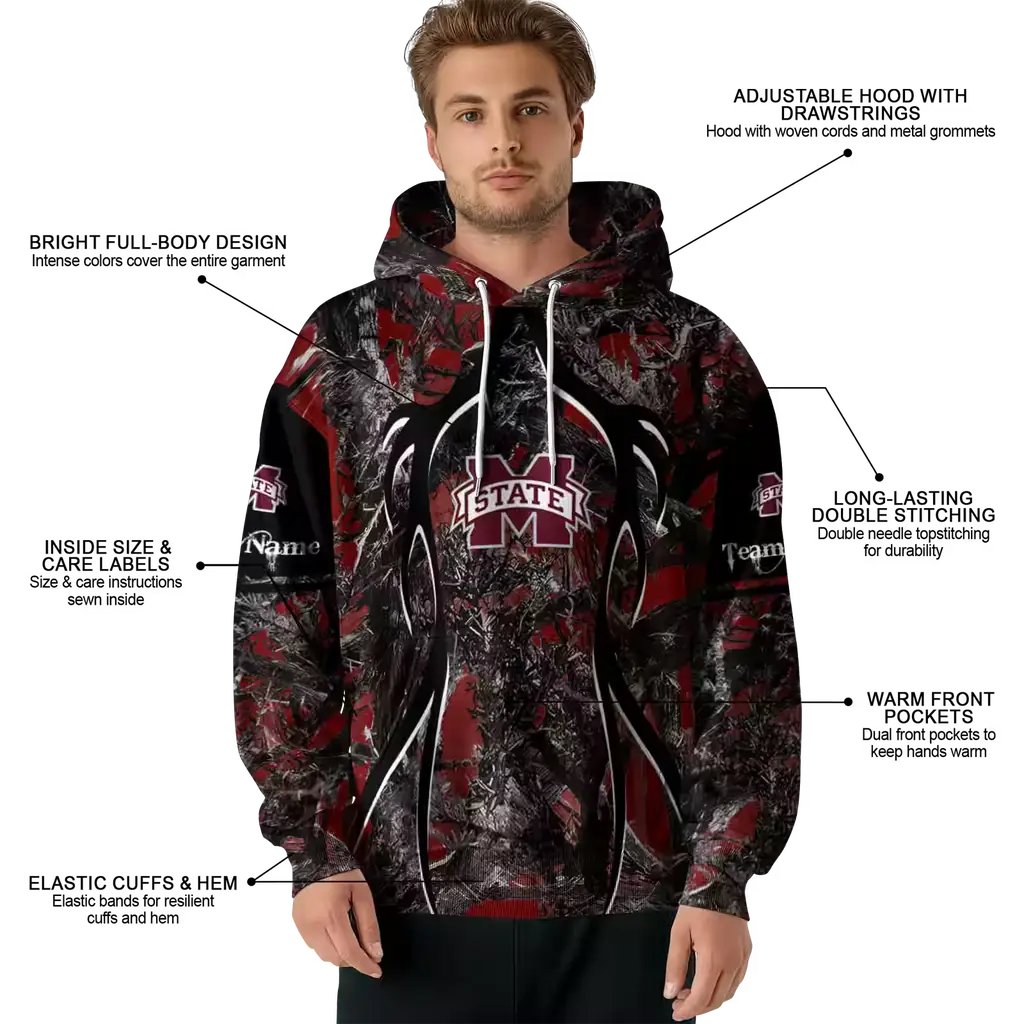 custom mississippi state bulldogs hunting theme maroon black hoodie latest model custom mississippi state bulldogs hunting theme maroon black hoodie latest model