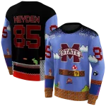 custom mississippi state bulldogs mario blue black hoodie best selling