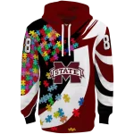 custom mississippi state bulldogs puzzle pieces maroon hoodie best selling