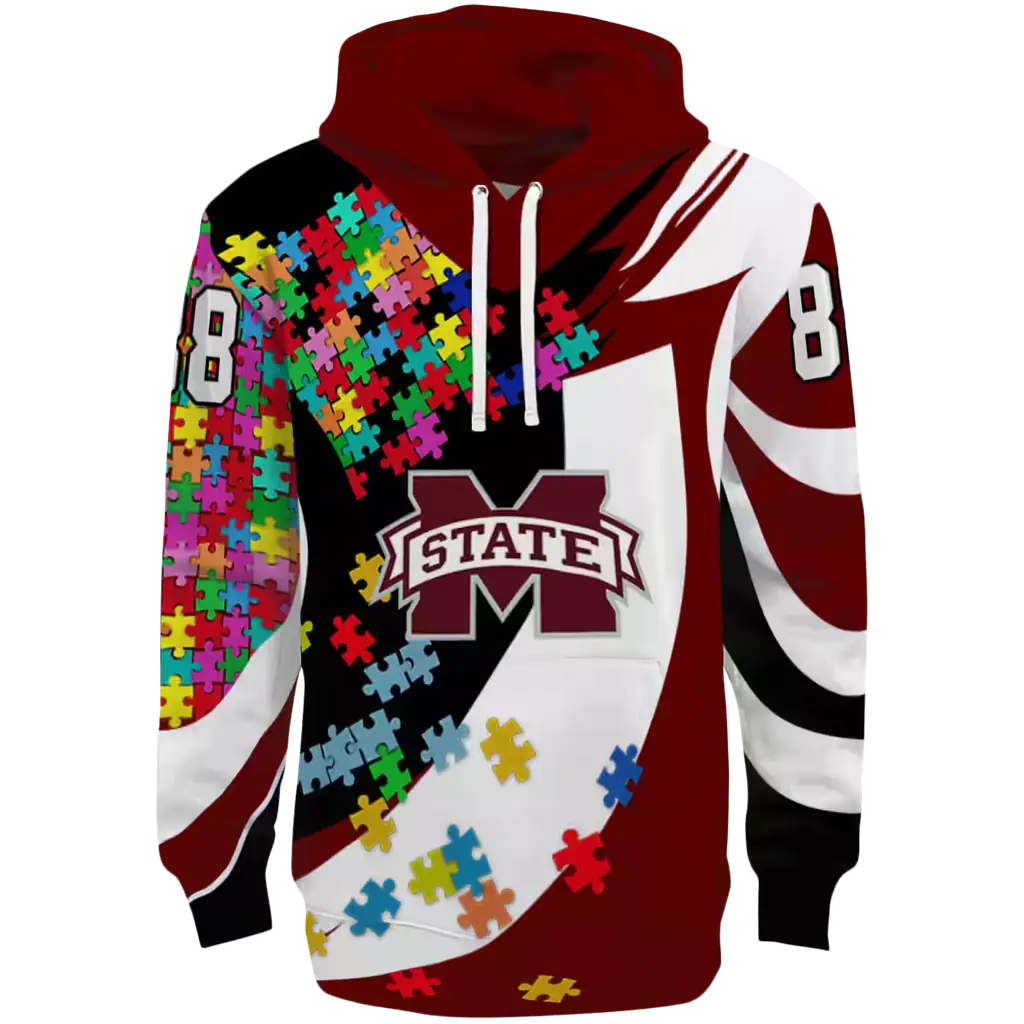 custom mississippi state bulldogs puzzle pieces maroon hoodie best selling custom mississippi state bulldogs puzzle pieces maroon hoodie best selling