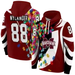 custom mississippi state bulldogs puzzle pieces maroon hoodie best selling