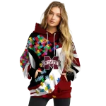 custom mississippi state bulldogs puzzle pieces maroon hoodie best selling
