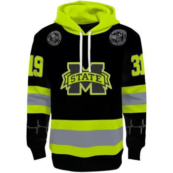 custom mississippi state bulldogs safety motif black neon green hoodie best selling