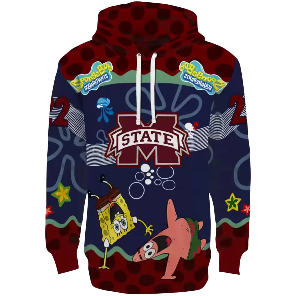 custom mississippi state bulldogs spongebob patrick star maroon navy hoodie best selling custom mississippi state bulldogs spongebob patrick star maroon navy hoodie best selling