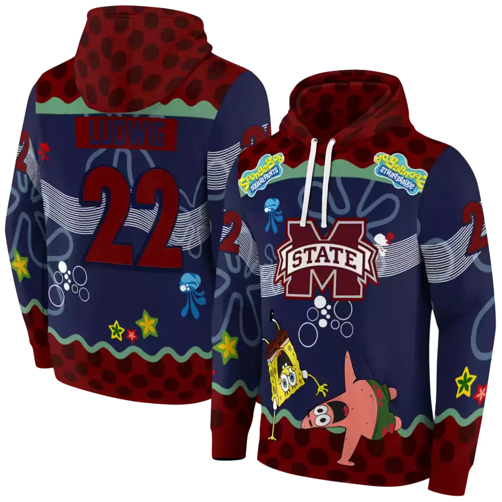 custom mississippi state bulldogs spongebob patrick star maroon navy hoodie fashion forward custom mississippi state bulldogs spongebob patrick star maroon navy hoodie fashion forward