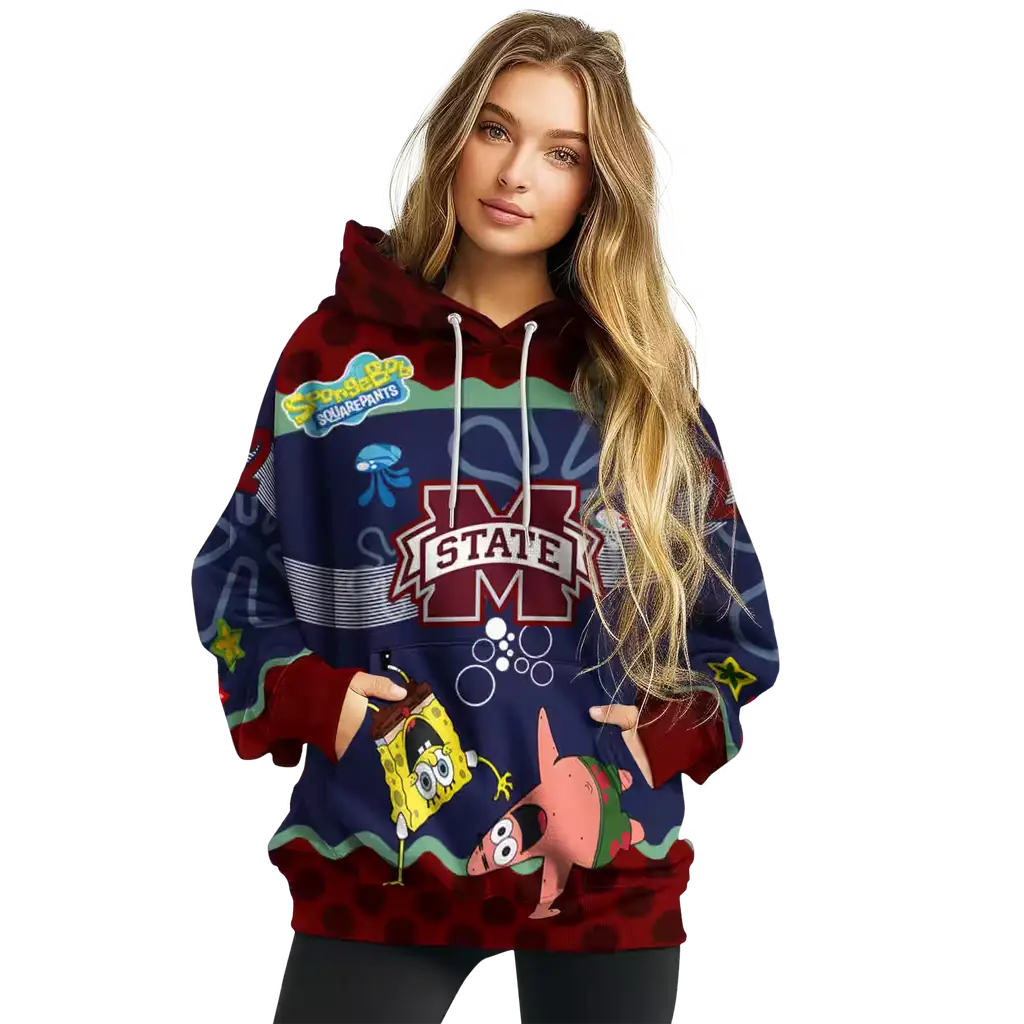 custom mississippi state bulldogs spongebob patrick star maroon navy hoodie high quality custom mississippi state bulldogs spongebob patrick star maroon navy hoodie high quality