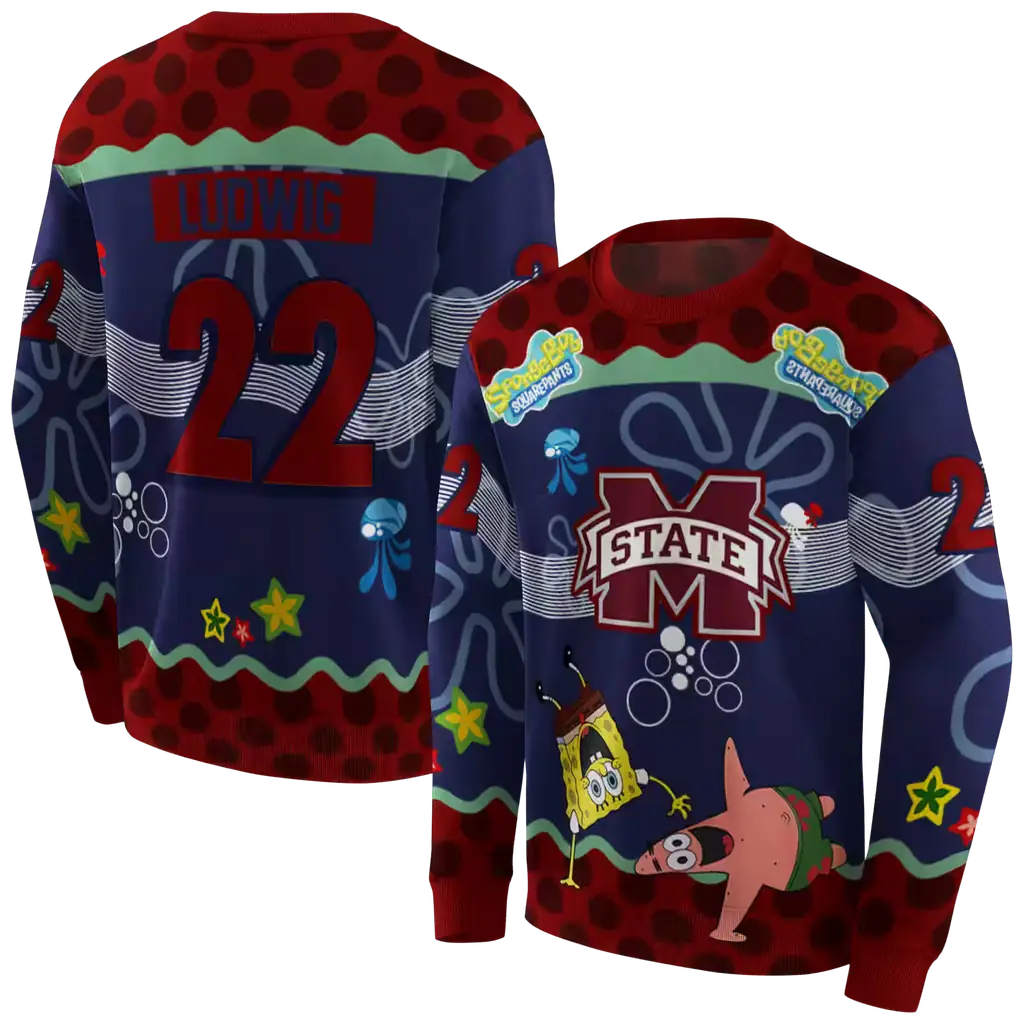 custom mississippi state bulldogs spongebob patrick star maroon navy hoodie premium grade custom mississippi state bulldogs spongebob patrick star maroon navy hoodie premium grade