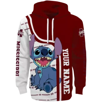 custom mississippi state bulldogs stitch maroon hoodie best selling