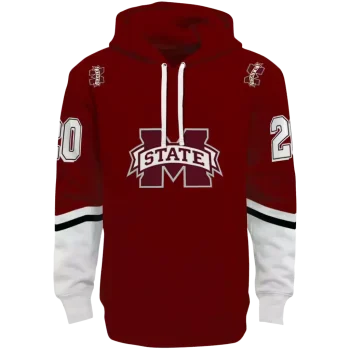 custom mississippi state bulldogs striped sleeves maroon hoodie best selling