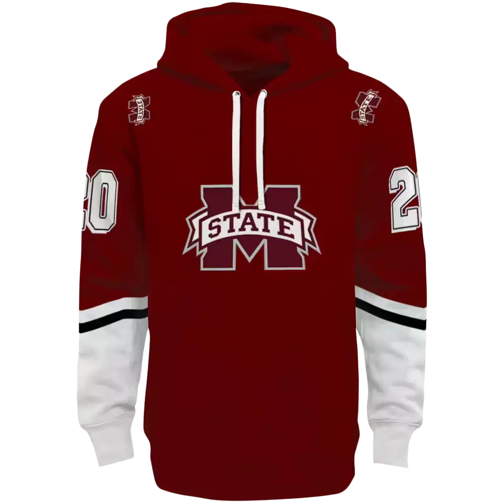 custom mississippi state bulldogs striped sleeves maroon hoodie best selling custom mississippi state bulldogs striped sleeves maroon hoodie best selling
