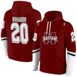 custom mississippi state bulldogs striped sleeves maroon hoodie best selling