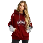 custom mississippi state bulldogs striped sleeves maroon hoodie best selling