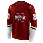 custom mississippi state bulldogs striped sleeves maroon hoodie best selling