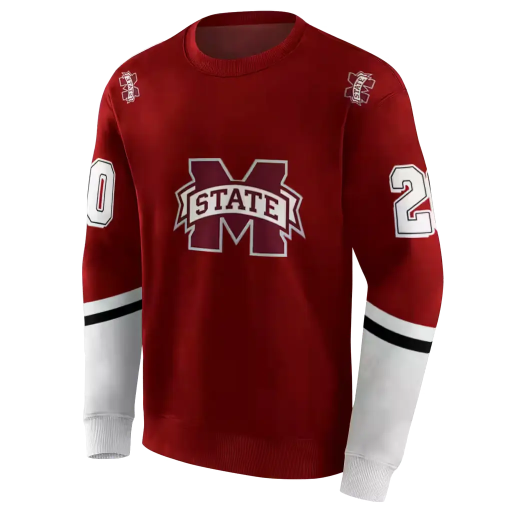 custom mississippi state bulldogs striped sleeves maroon hoodie new arrival custom mississippi state bulldogs striped sleeves maroon hoodie new arrival