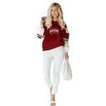 custom mississippi state bulldogs striped sleeves maroon hoodie best selling