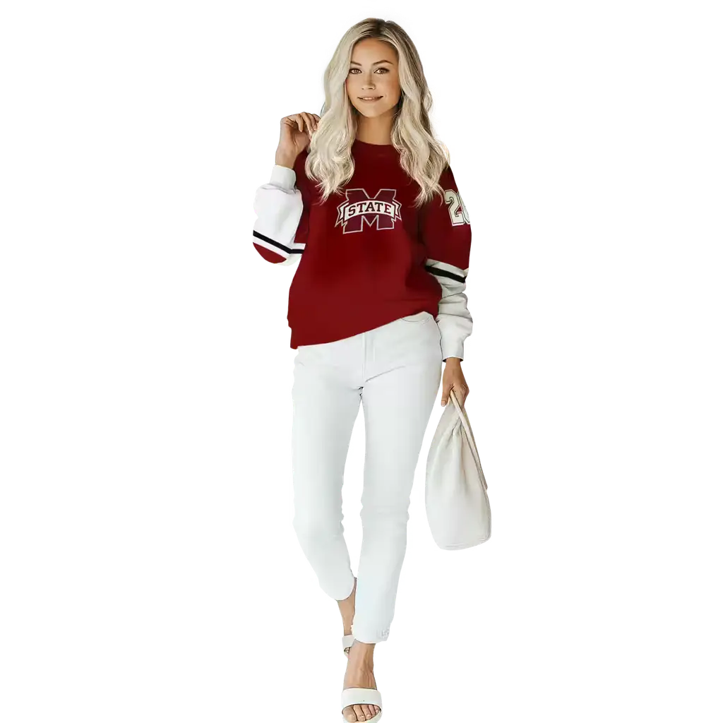 custom mississippi state bulldogs striped sleeves maroon hoodie trendy custom mississippi state bulldogs striped sleeves maroon hoodie trendy