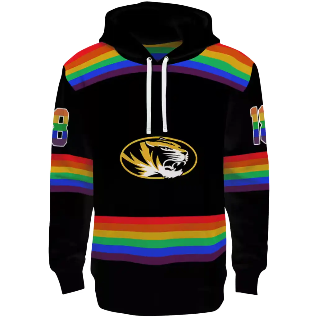 custom missouri tigers rainbow stripes black hoodie best selling custom missouri tigers rainbow stripes black hoodie best selling