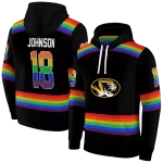 custom missouri tigers rainbow stripes black hoodie best selling