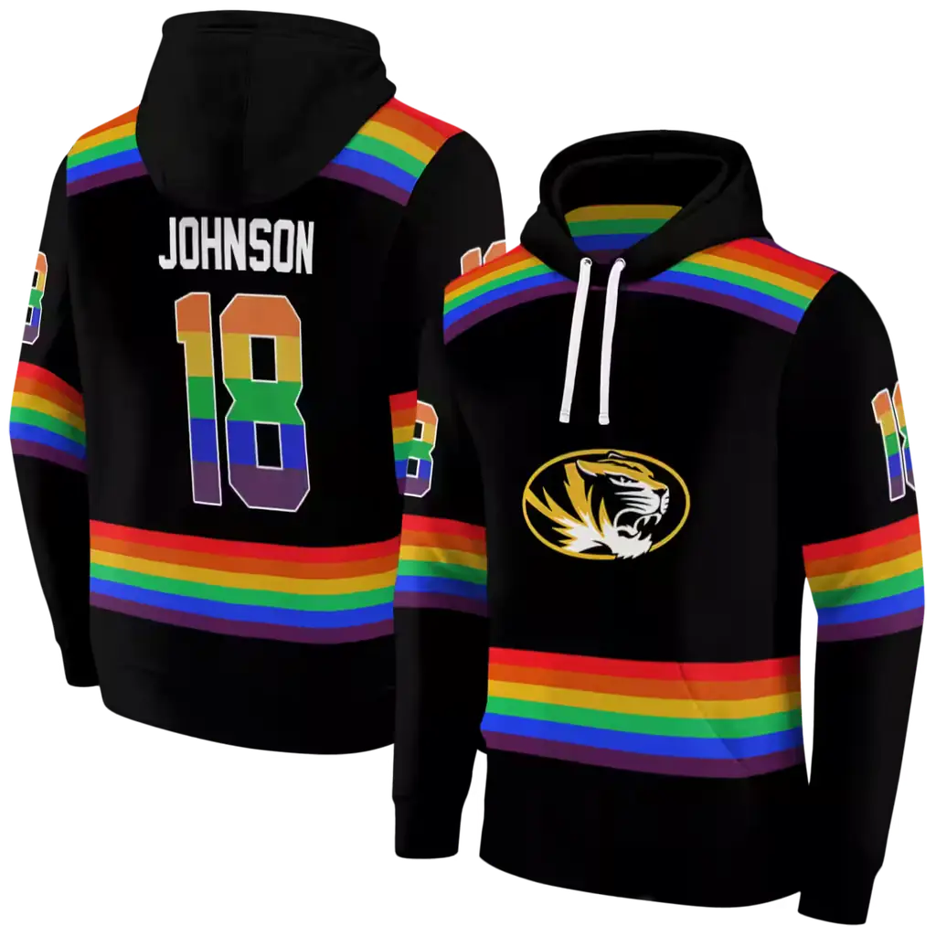 custom missouri tigers rainbow stripes black hoodie fashion forward custom missouri tigers rainbow stripes black hoodie fashion forward