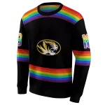 custom missouri tigers rainbow stripes black hoodie best selling