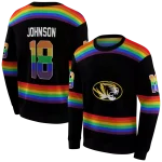custom missouri tigers rainbow stripes black hoodie best selling