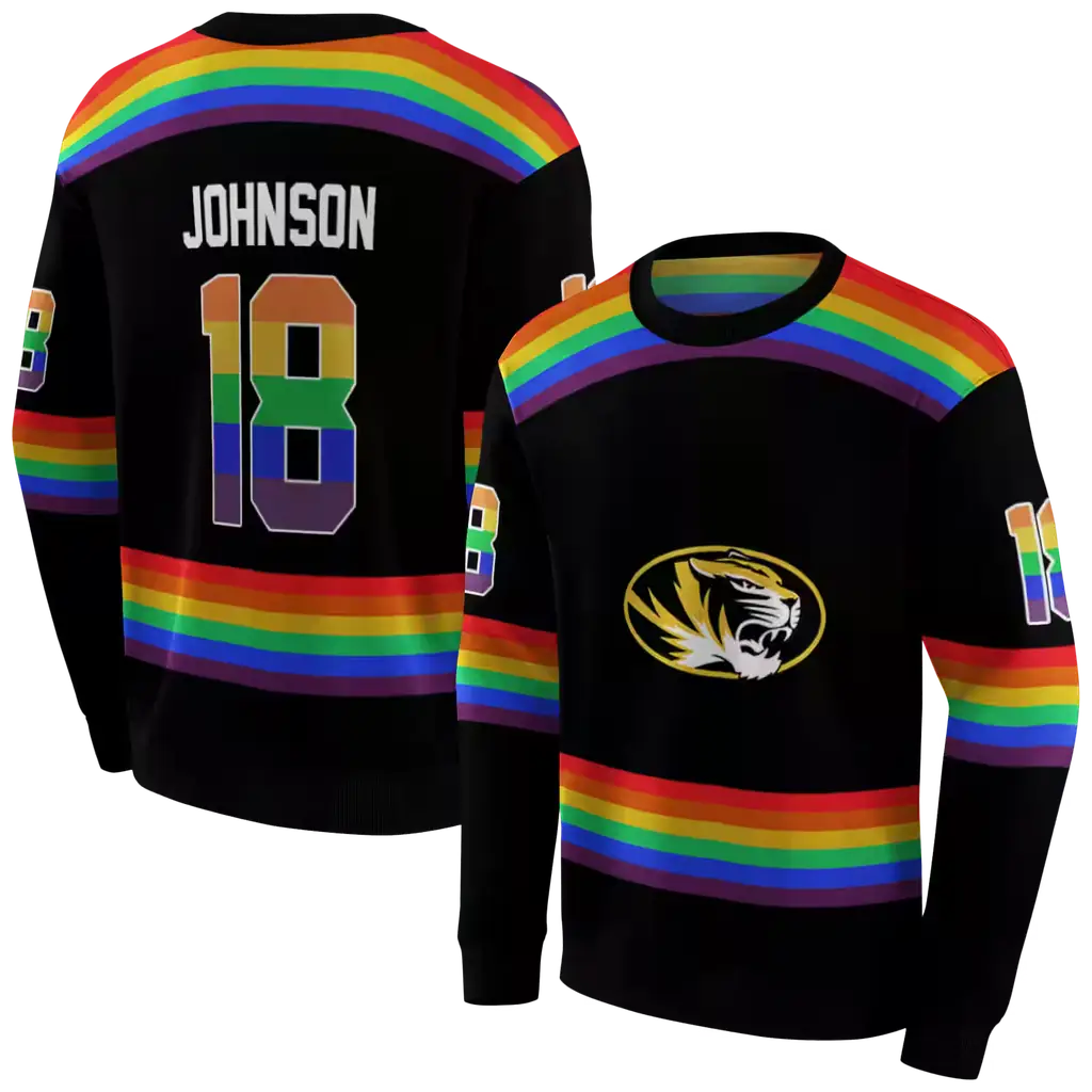 custom missouri tigers rainbow stripes black hoodie premium grade custom missouri tigers rainbow stripes black hoodie premium grade