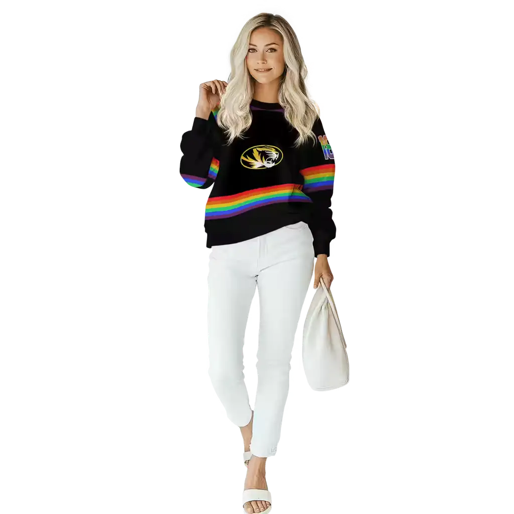 custom missouri tigers rainbow stripes black hoodie trendy custom missouri tigers rainbow stripes black hoodie trendy