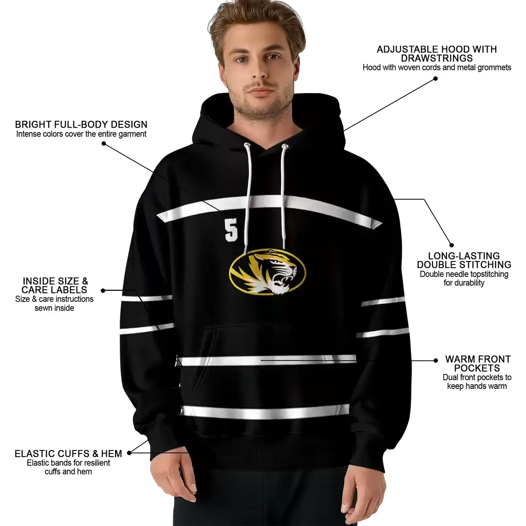 custom missouri tigers striped pattern black hoodie latest model custom missouri tigers striped pattern black hoodie latest model