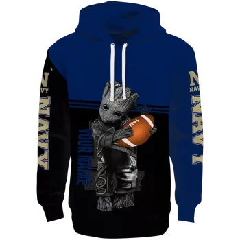 custom navy midshipmen baby groot blue black hoodie best selling