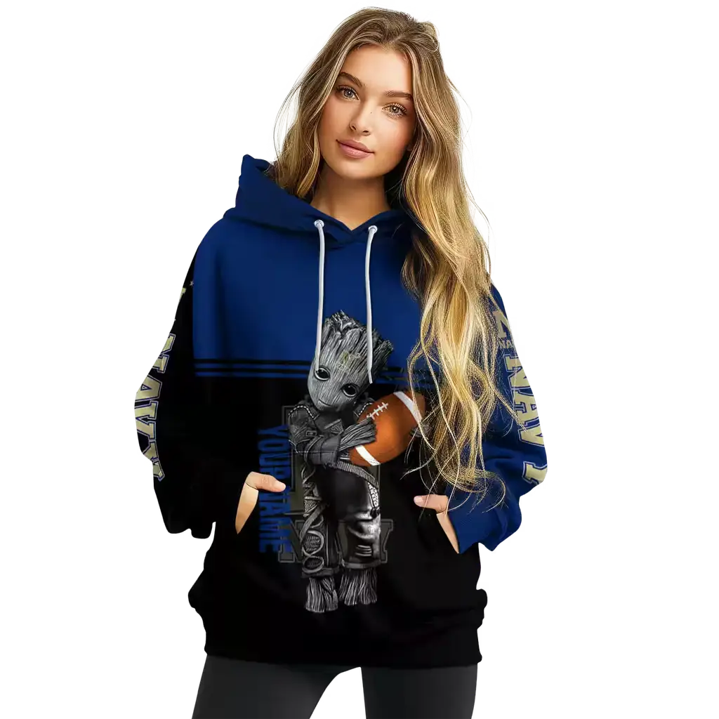 custom navy midshipmen baby groot blue black hoodie high quality custom navy midshipmen baby groot blue black hoodie high quality