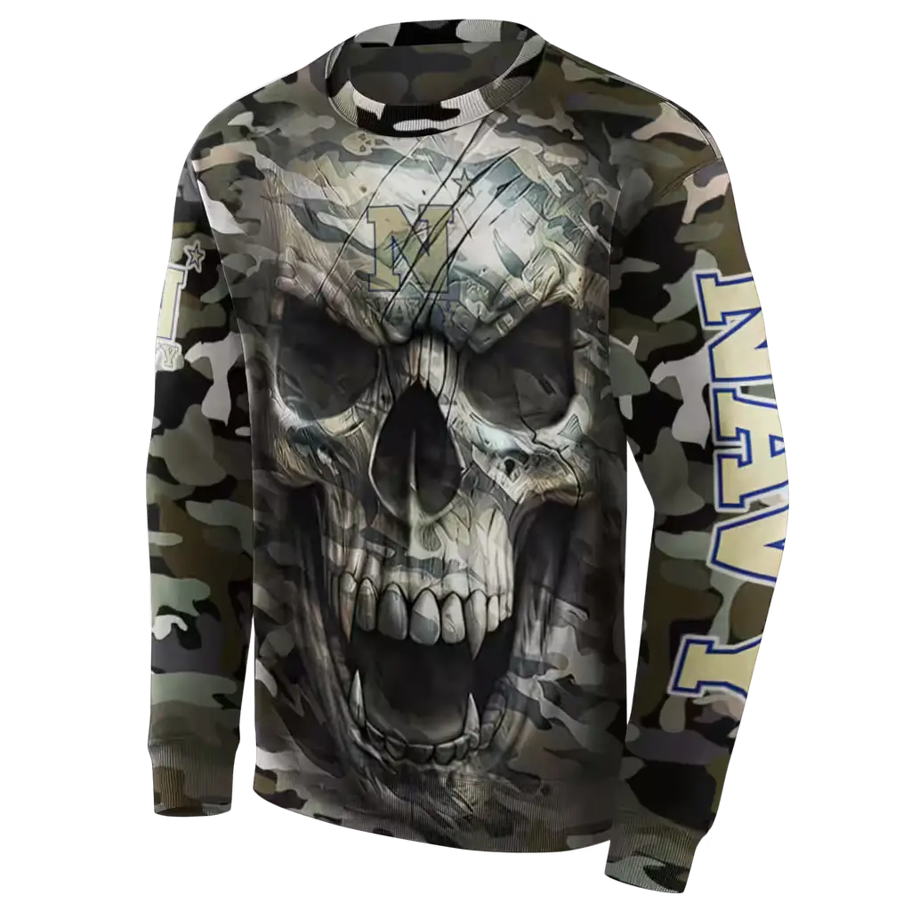 custom navy midshipmen camo skull hoodie new arrival custom navy midshipmen camo skull hoodie new arrival