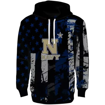 custom navy midshipmen distressed flag blue black hoodie best selling