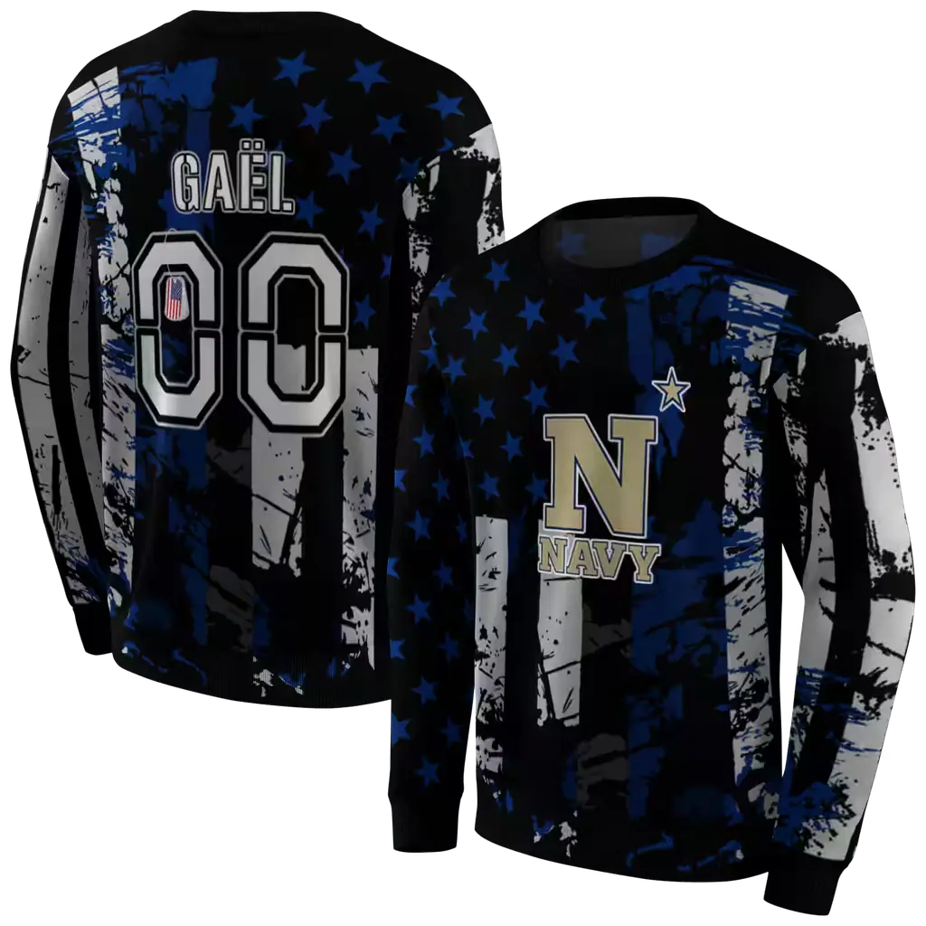 custom navy midshipmen distressed flag blue black hoodie premium grade custom navy midshipmen distressed flag blue black hoodie premium grade