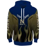 custom navy midshipmen flame design blue hoodie best selling