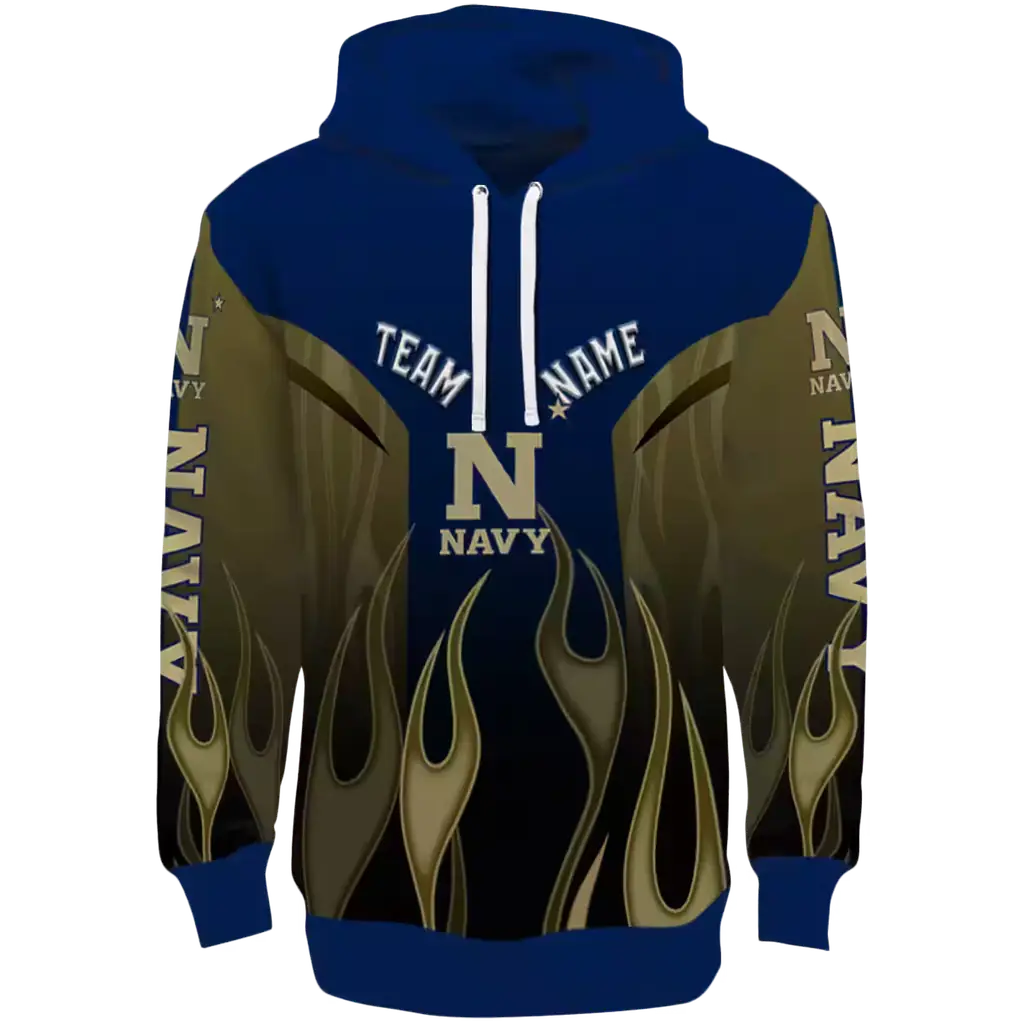 custom navy midshipmen flame design blue hoodie best selling custom navy midshipmen flame design blue hoodie best selling