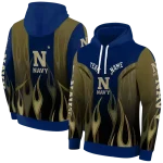 custom navy midshipmen flame design blue hoodie best selling
