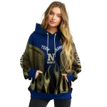 custom navy midshipmen flame design blue hoodie best selling