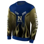 custom navy midshipmen flame design blue hoodie best selling