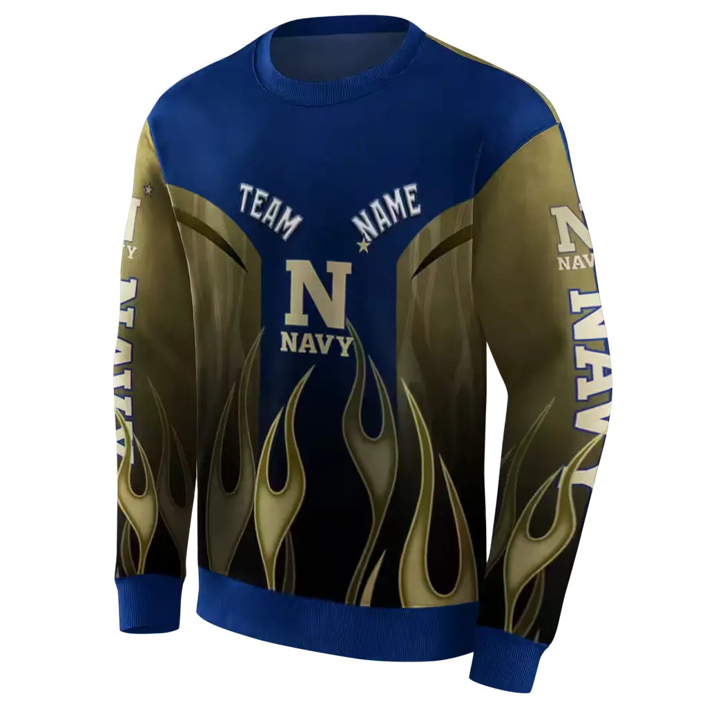 custom navy midshipmen flame design blue hoodie new arrival custom navy midshipmen flame design blue hoodie new arrival