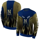 custom navy midshipmen flame design blue hoodie best selling
