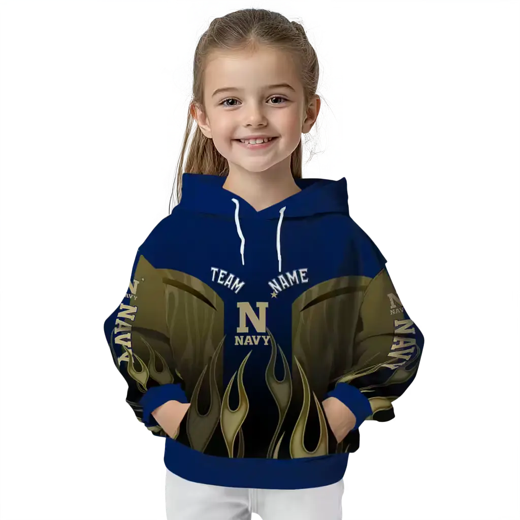 custom navy midshipmen flame design blue hoodie top rated custom navy midshipmen flame design blue hoodie top rated