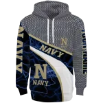 custom navy midshipmen hexagonal mesh blue black gray hoodie best selling